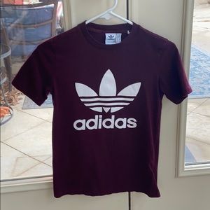maroon adidas shirt